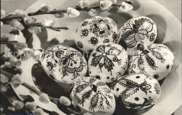 Ostern Easter Paques Ostereier Weidenkätzchen Kellemes husve