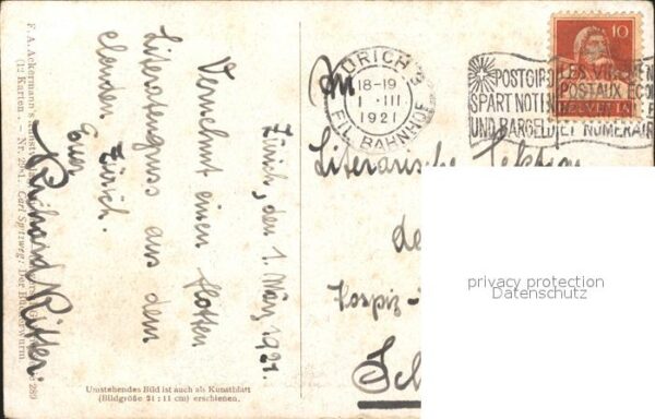 Verlag Ackermann Kuenstlerpostkarte Nr. 2981 Carl Spitzweg Der Bücherwurm Bibli – Bild 2