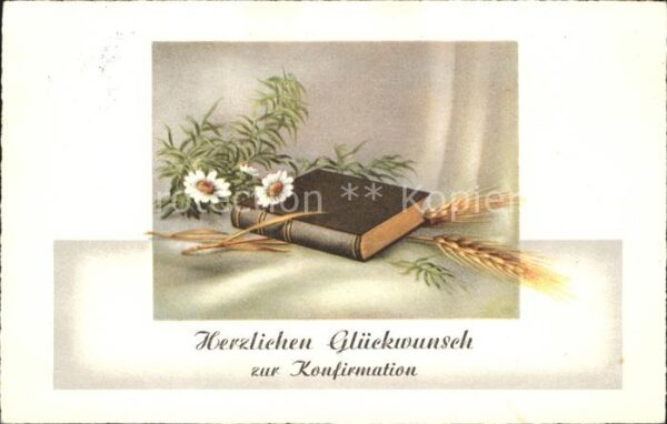 Konfirmation Bibel Weizen Gänseblümchen