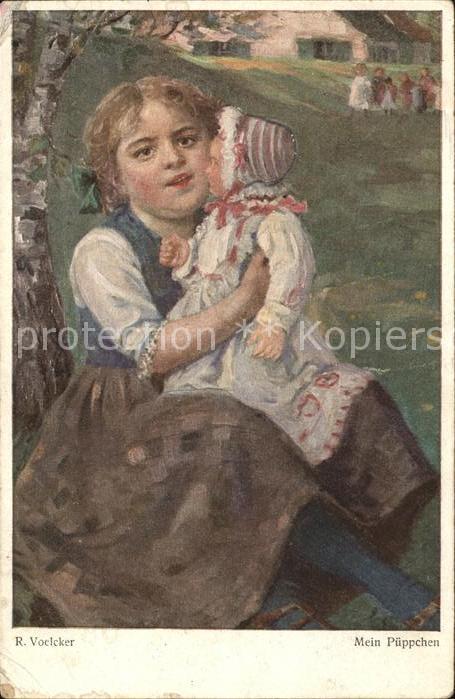 Kuenstlerkarte R. Voelcker Mein Püppchen Nr. 381 Puppe