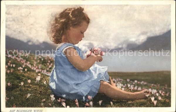 Kinder Child Enfants Mädchen Wiese Blumen