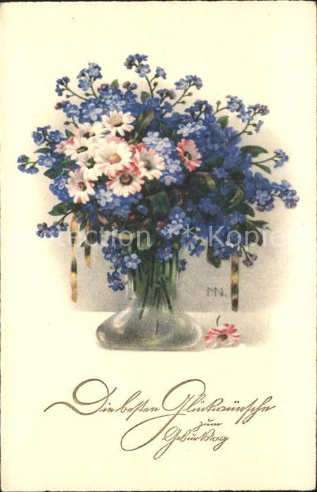 Geburtstag Vergissmeinnicht Gänseblümchen