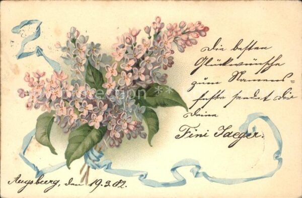 Blumen Flieder Litho