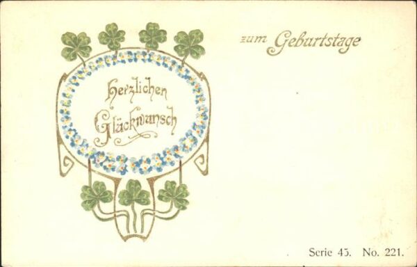 Kleeblatt Cloverleaf Trebol Trefle Blumen Glückwunsch Geburtstag