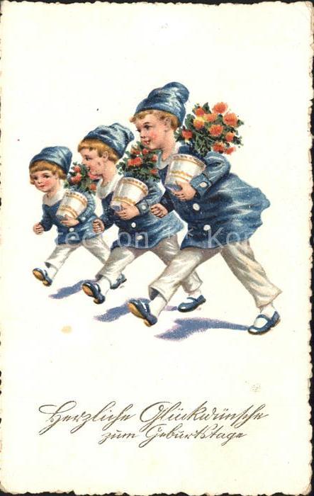 Kinder Child Enfants Blumen Geburtstag