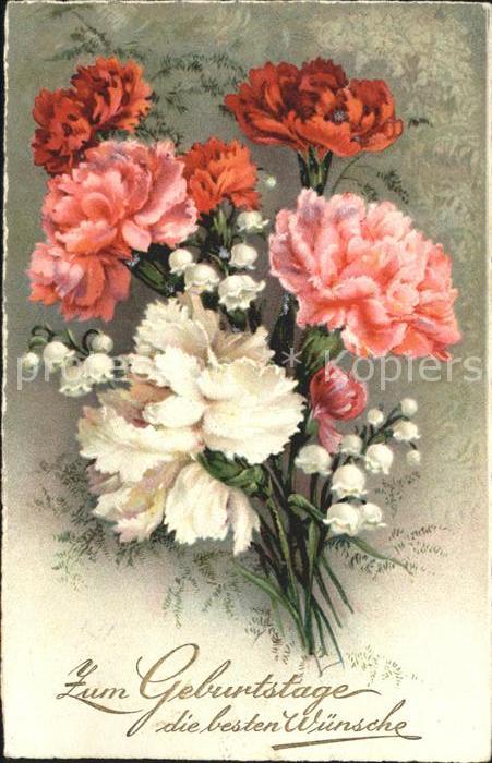 Blumen Nelken Maiglöckchen Geburtstag
