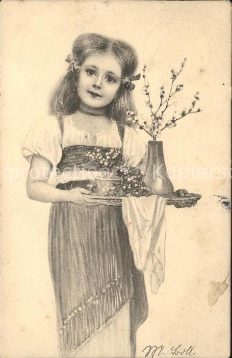 Kinder Child Enfants Mädchen Weidenkätzchen Maiglöckchen