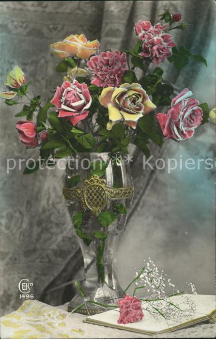 Foto Ceko Nr. 1496 Rosen Vase