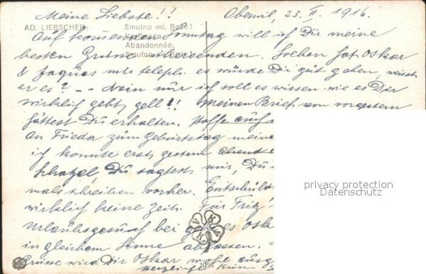 Kuenstlerkarte Ad. Liebscher Verlassen Nr. 1056 – Bild 2
