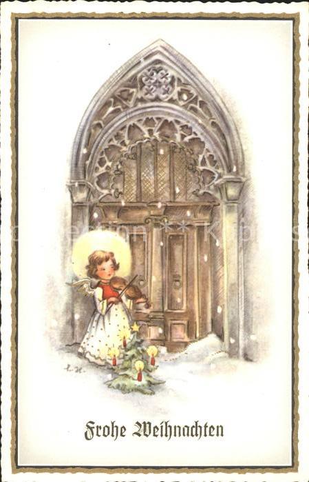 Engel Geige Kirchenportal Weihnachten Tannenb