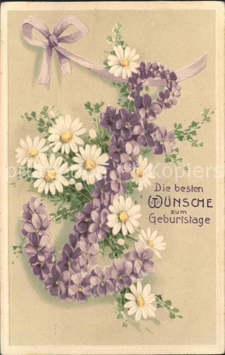 Geburtstag Veilchen Margeriten Anker