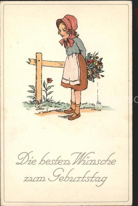 Kinder Child Enfants Geburtstag Blumen
