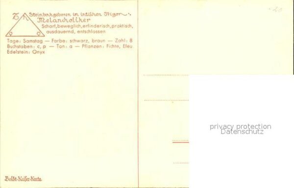 Sternzeichen Steinbock Schattenbildkarte Boldt-Kaise – Bild 2