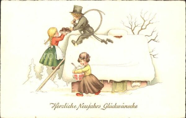 Schornsteinfeger Kinder Neujahr Haus