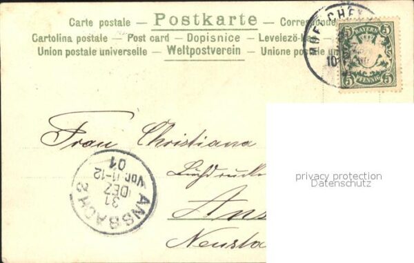 Datumskarte 1. Januar Neujahr Litho – Bild 2