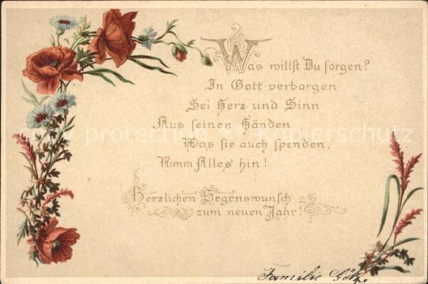 Blumen Mohnblumen Kornblumen Gedicht Neujahr