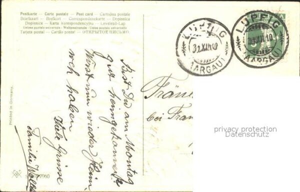Hufeisen Glockenblumen Neujahr Litho – Bild 2