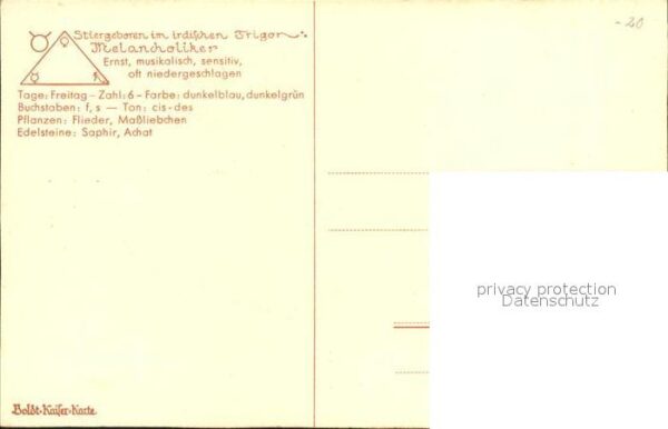 Sternzeichen Stier Boldt-Kaiser-Karte – Bild 2