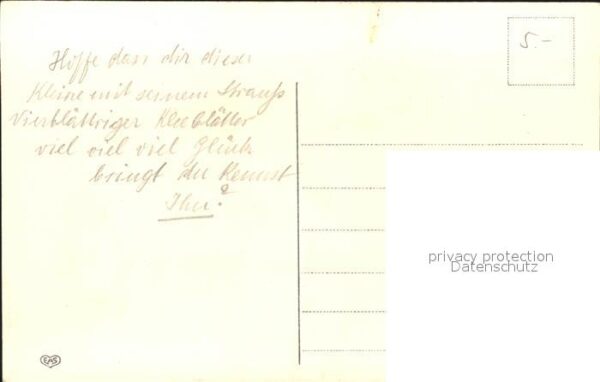 Datumskarte 1. Januar Neujahr Kind Kleeblätter Lith – Bild 2