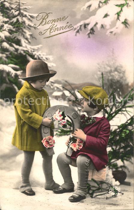 Kinder Child Enfants Hufeisen Rosen Neujahr Foto-DEDE-Nr. 18