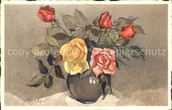 Kuenstlerkarte Y. Dujardin Rosen Nr. 532