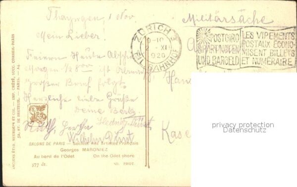 Kuenstlerkarte Georges Maroniez Au bord de l'Odet Nr. – Bild 2