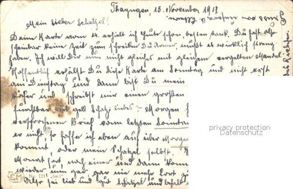 Kuenstlerkarte C. Zopt Sehnsuchtsgedanken Nr. 121 Hand – Bild 2