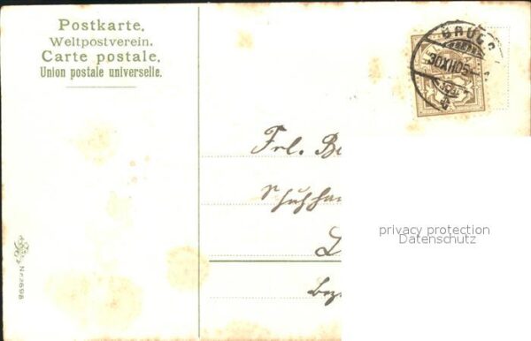 Neujahr Vergissmeinnicht Litho – Bild 2
