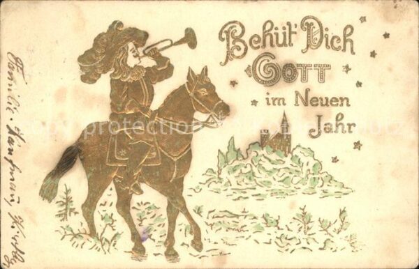 Trompeter Scheffel Neujahr Pferd