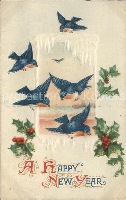 Voegel Neujahr Stechpalme