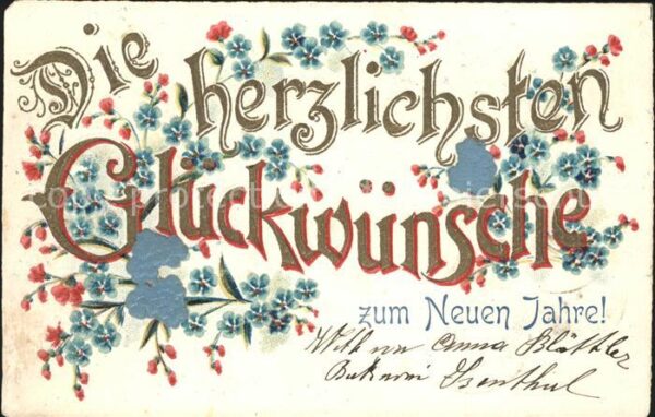 Neujahr Glückwunsch Vergissmeinnicht