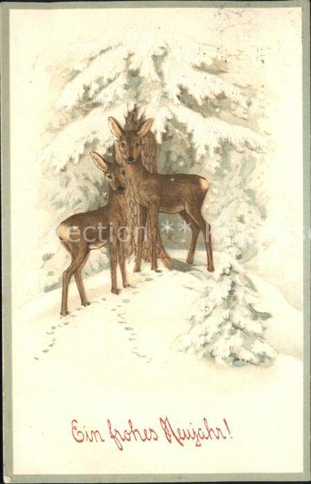 Reh Neujahr Litho