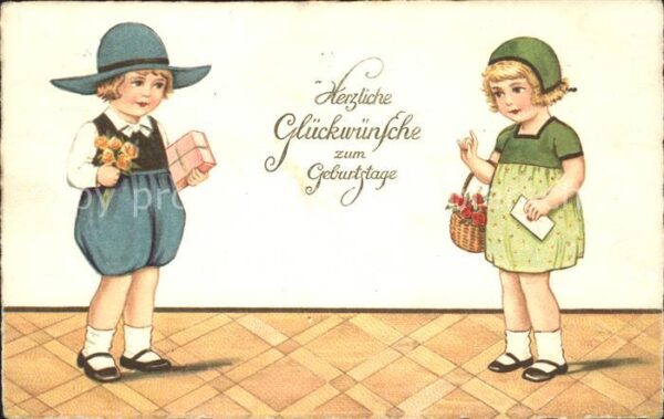 Kinder Child Enfants Rosen Geschenk Brief Geburtstag
