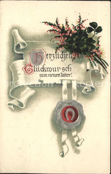 Neujahr Siegel Hufeisen Kleeblätter