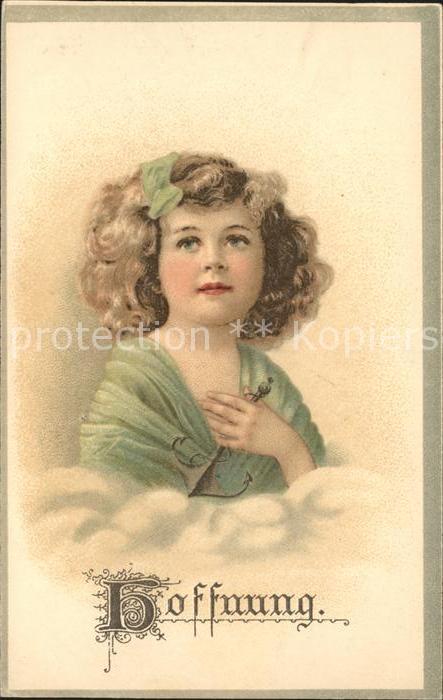 Kinder Child Enfants Hoffnung Anker Litho