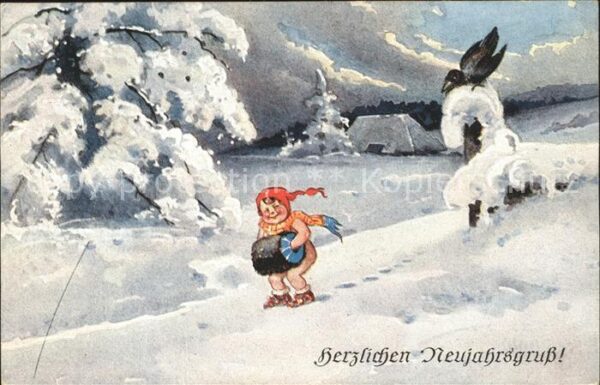 Kinder Child Enfants Muff Rabe Neujahr