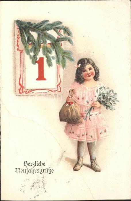 Kinder Child Enfants Mädchen Datum 1. Januar Neujahr
