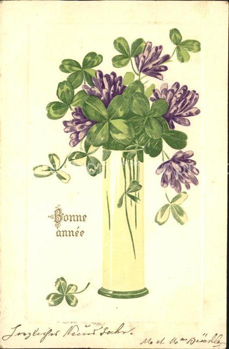 Neujahr Kleeblätter Vase