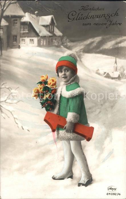 Foto Amag Nr. 64092/4 Kind Mädchen Wintermode Blumen