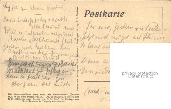 Scherenschnitt Schattenbildkarte Diefenbach Göttl. Jugend I. Blatt 8 Tro – Bild 2