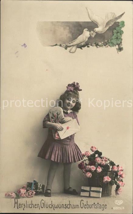 Foto EAS Nr. 6025/3 Brieftaube Kind Mädchen Rosen Ge