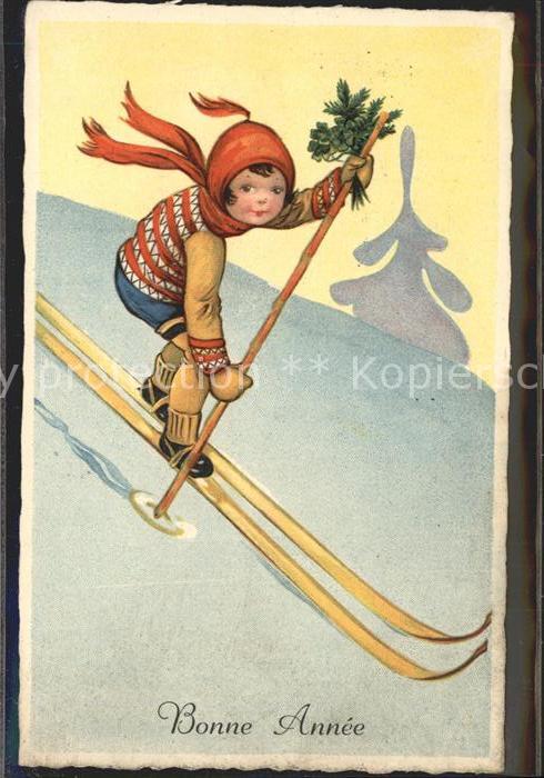 Skifahren Ski Kind Neujahr