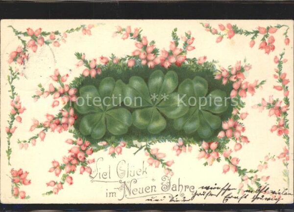 Kleeblatt Cloverleaf Trebol Trefle Blumen Glückwunsch Neujahr