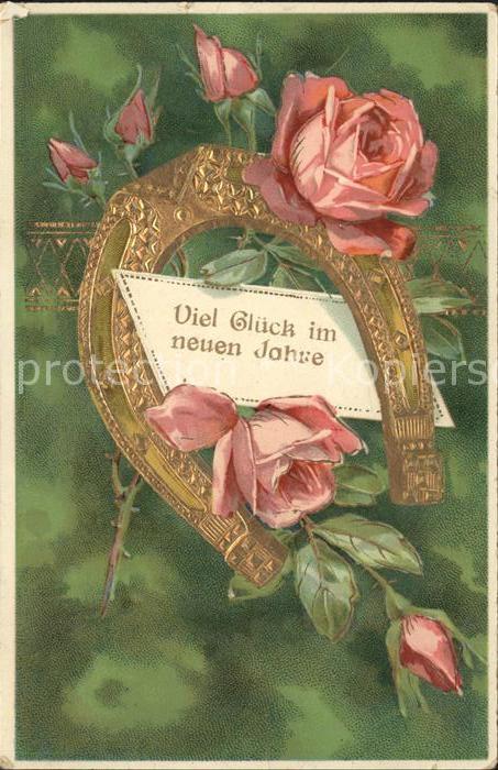 Hufeisen Rosen Glückwunsch Neujahr