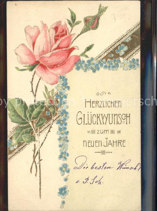 Rosen Vergissmeinnicht Glückwunsch Neujahr
