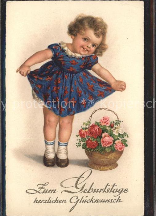 Kinder Child Enfants Mädchen Rosen Geburtstag