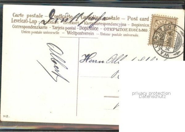 Brieftraeger Postbote Postman Facteur Ca Neujahr Tracht Litho – Bild 2