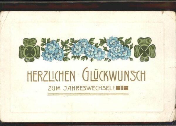 Neujahr Kleeblätter Vergissmeinnicht