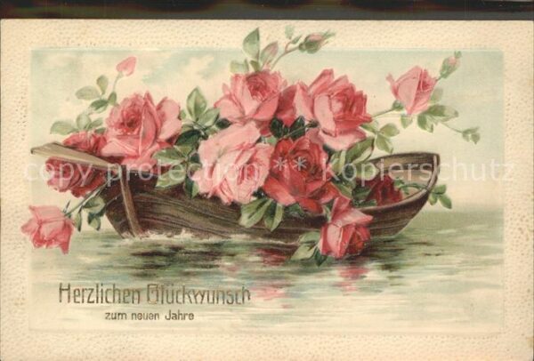 Rosen Boot Glückwunsch Neujahr