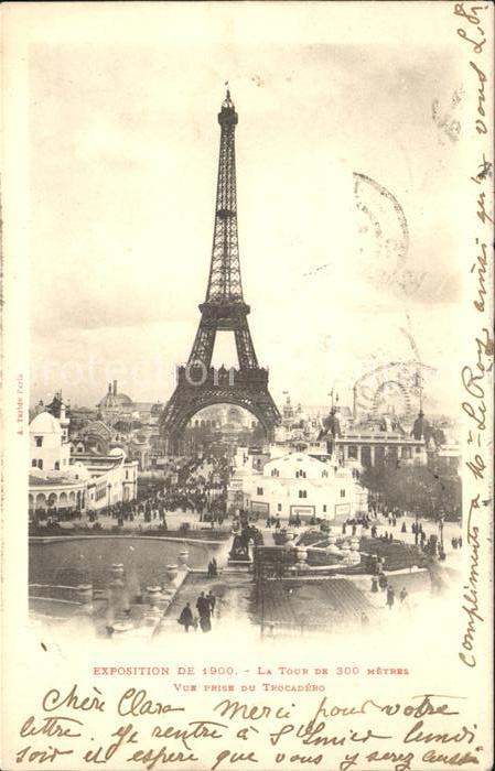Exposition Universelle Paris 1900 Eiffelturm Trocadero